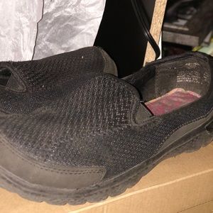 Black slide on shoes